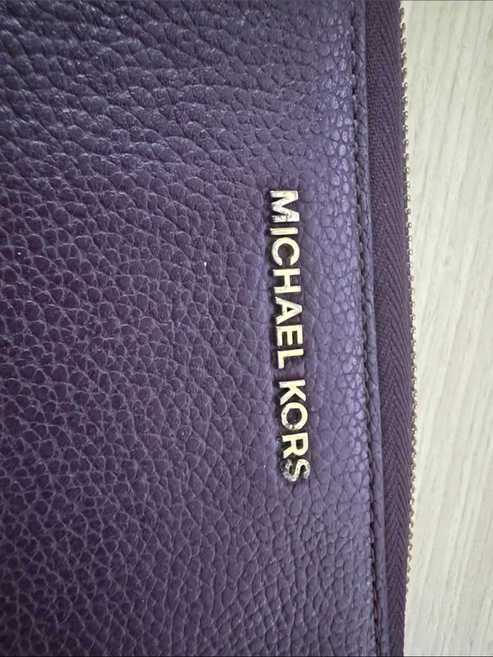 Michael Kors Purple Leather Zip Wallet
